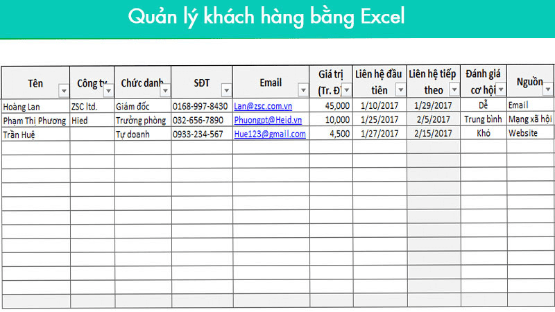 Phần mềm bán hàng Excel miễn phí