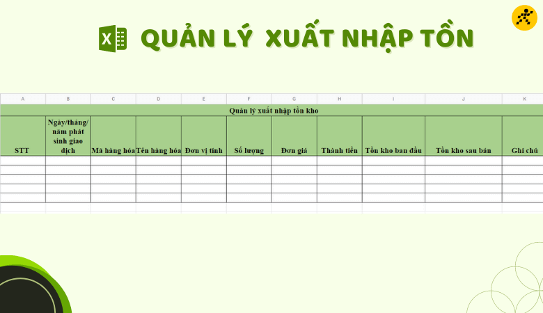 File Excel quản lý xuất nhập tồn