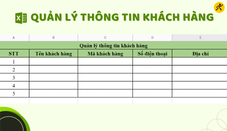 File Excel quản lý thông tin khách hàng