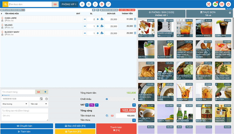 Phần mềm quản lý quán cafe POS365