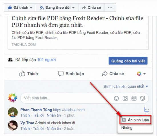 quản lý bình luận facebook