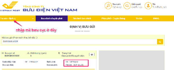 Cách kiểm tra hàng gửi bưu điện đang ở đâu