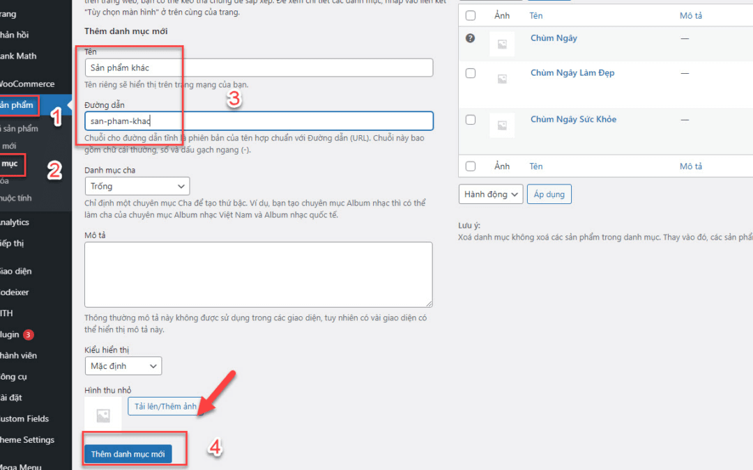 Hướng dẫn cách hiển thị sản phẩm theo danh mục WordPress